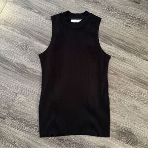 Cale Ribbed High Neck Sleeveless top